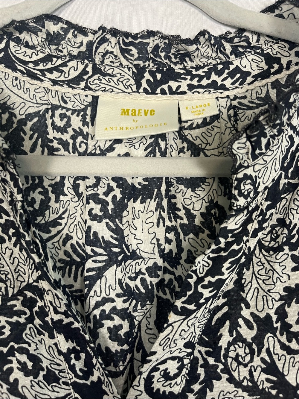 Anthropologie x Maeve Marya black white cotton maxi dress sz XL EUC - Picture 4 of 11